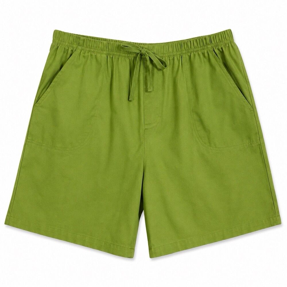 White Stag Womens XL 16 18 Spicy Lime Green Pull On Pants Elastic Waist Cotton